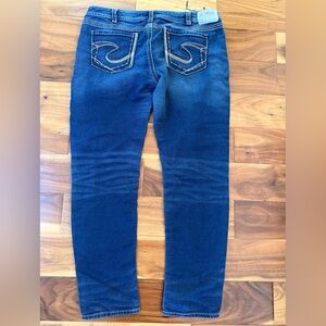 Silver Jeans Suki Dark Blue Mid Pencil Skinny Women's Jeans